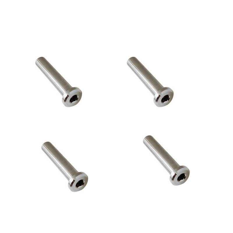 4 Pcs Stainless Steel 1/4" Slimeline Flat Head Receiver Swageless Terminal