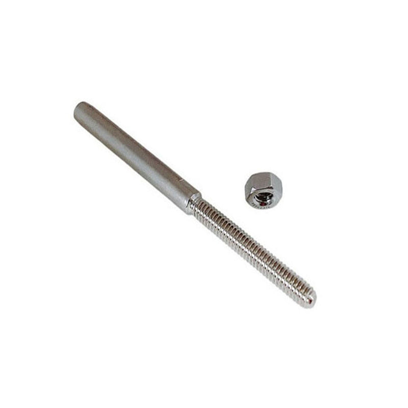 4 Pcs Marine T316 Stainless Steel 1/4" Hand Swage Lifeline Stud RH Cable Rail