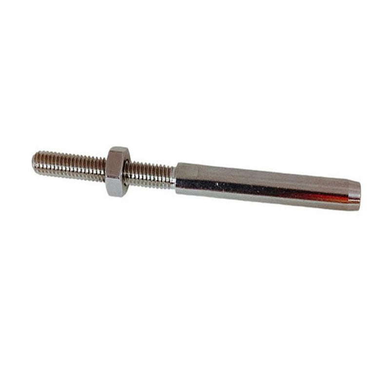 4 Pcs Stainless Steel 1/4" Hand Swage Lifeline Stud RH 3/8" Thread Cable Rail