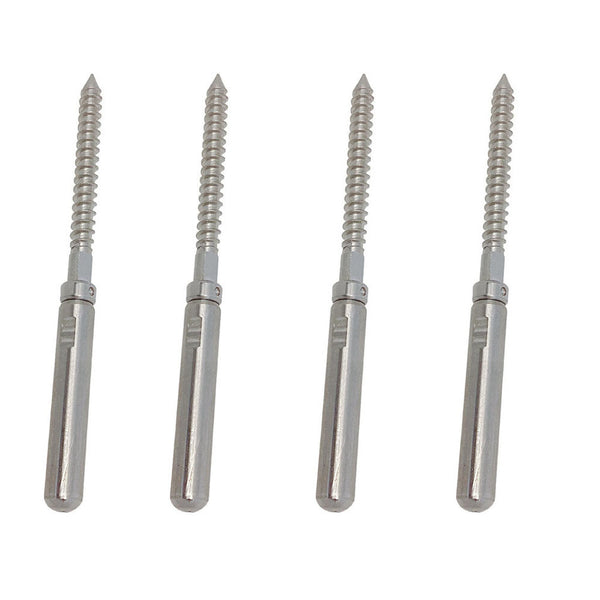 4 Pcs Marine T316 Stainless Steel 3/16" Cable Lag Swage Stud Cable Railing Rail