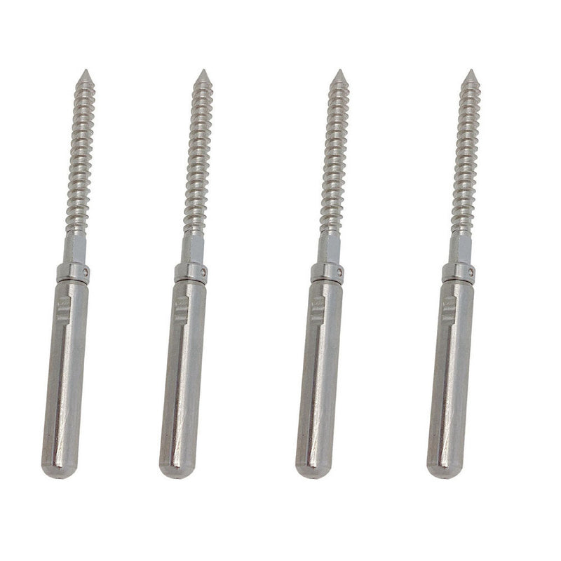 4 Pcs Marine T316 Stainless Steel 3/16" Cable Lag Swage Stud Cable Railing Rail