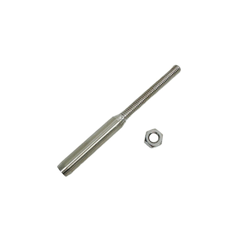 Marine T316 Stainless Steel 3/16" Lifeline Threaded Stud RH Cable Rail Wire Rope