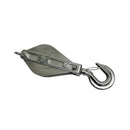 Stainless Steel Double Sheave Swivel Hook Block 3/16" Cable Wire 1450 Lb WLL