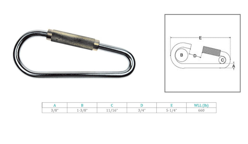 Marine Boat T304 Stainless Steel Quick Link Spring Loaded Lock Carabiner