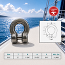 Marine Boat T318LN Stainless Steel G60 Clevis Shackle, Rigging Lift Shackle for Chain, Lifting, Marine, and Outdoor Hardware