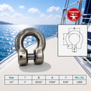 Marine Boat T318LN Stainless Steel G60 Clevis Shackle, Rigging Lift Shackle for Chain, Lifting, Marine, and Outdoor Hardware