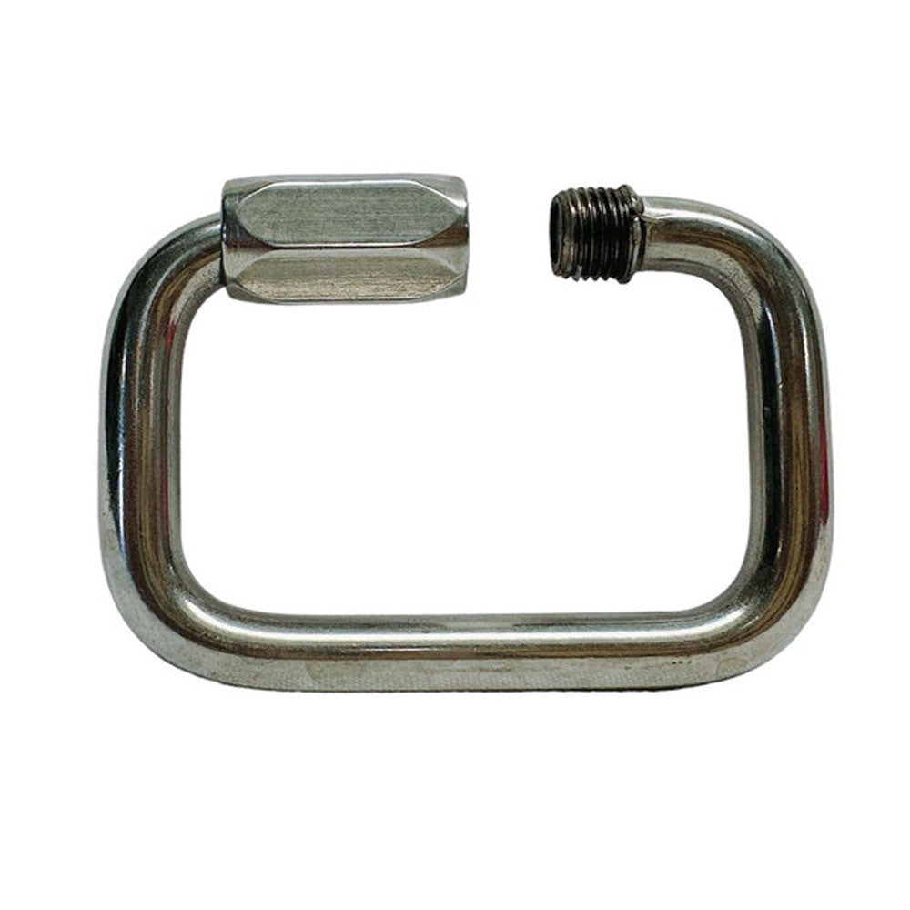 4 Pc Set Marine T316 Stainless Steel Square Quick Link, Locking Carabiner Connector for Chain, Rope, Cable, and Rigging