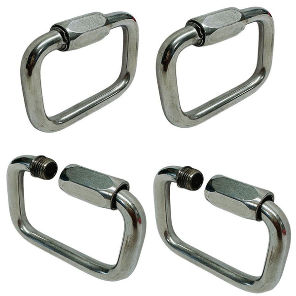 4 Pcs 3/8" T316 Stainless Steel 3-1/2" x 2-1/2" Square Quick Link 2,100 Lbs WLL