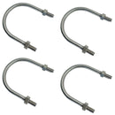 4 Pcs 1.75"L T316 Stainless Steel U-Bolt 1/4"-20 Thread Hex Nuts 450 Lbs WLL