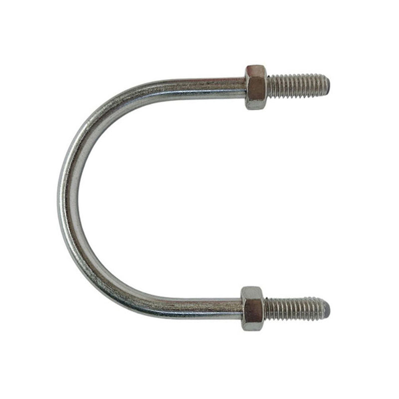 Marine 3.68"L Stainless Steel U-Bolt 5/16"-18 Thread Hex Nuts 600 Lbs WLL