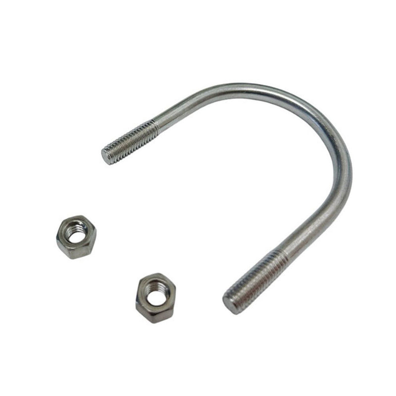 Marine 3.68"L Stainless Steel U-Bolt 5/16"-18 Thread Hex Nuts 600 Lbs WLL