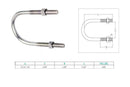 Marine T316 Stainless Steel U-Bolt With 2 Hex Nuts for Ski Boat, Fishing Boat