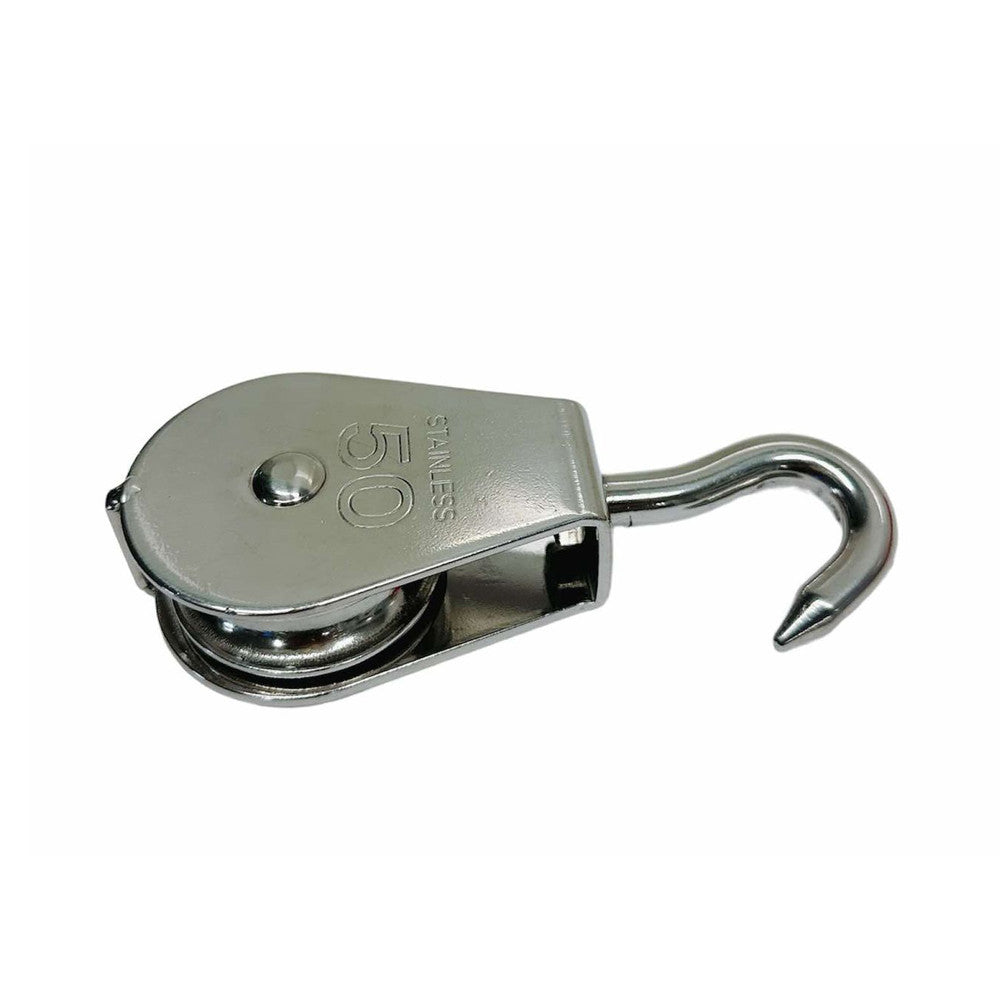 Marine Boat T316 Stainless Steel 2'' Hook Swivel Block Lifting Rigging Pulley