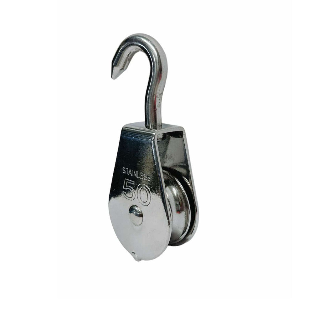Marine Boat T316 Stainless Steel 2'' Hook Swivel Block Lifting Rigging Pulley