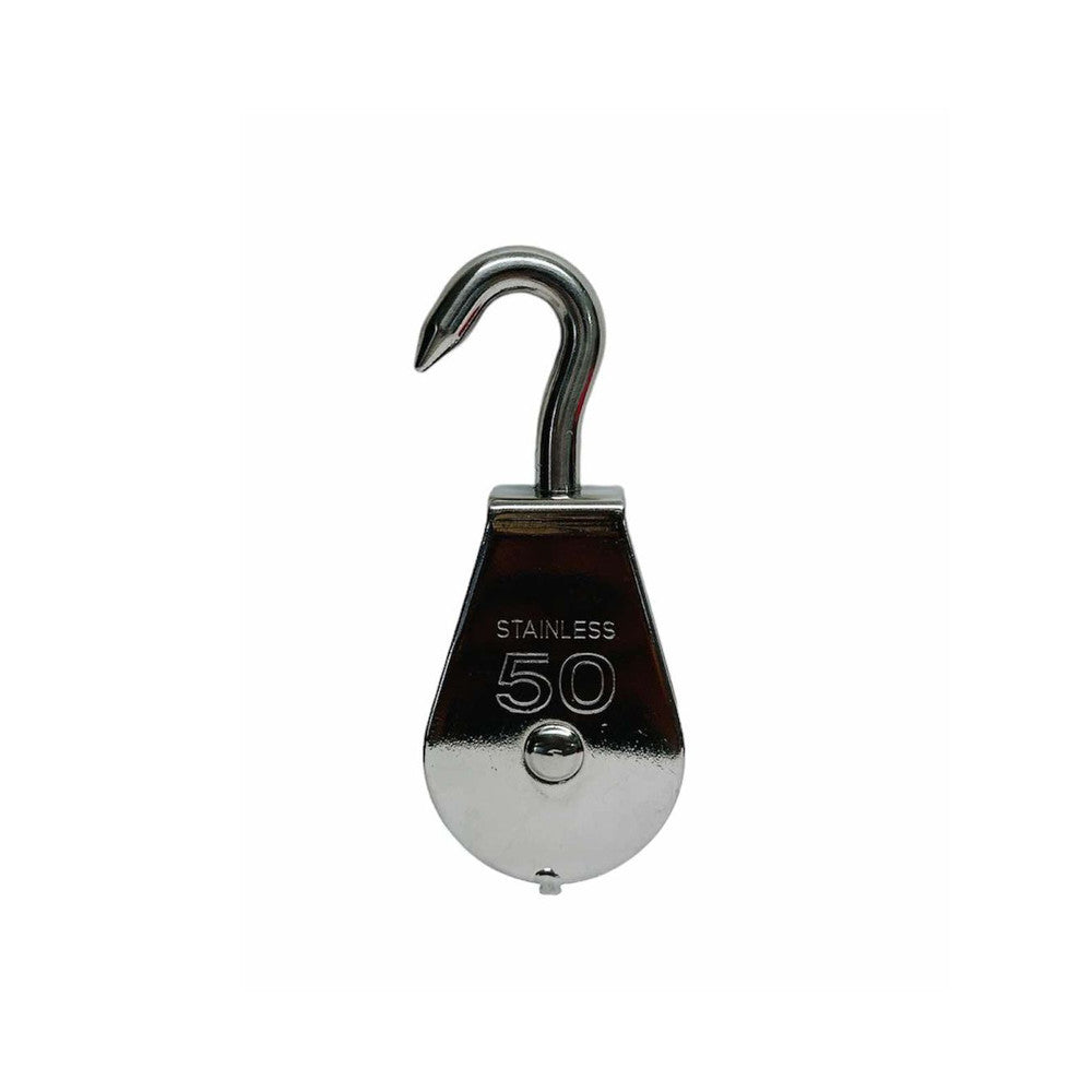 Marine Boat T316 Stainless Steel 2'' Hook Swivel Block Lifting Rigging Pulley