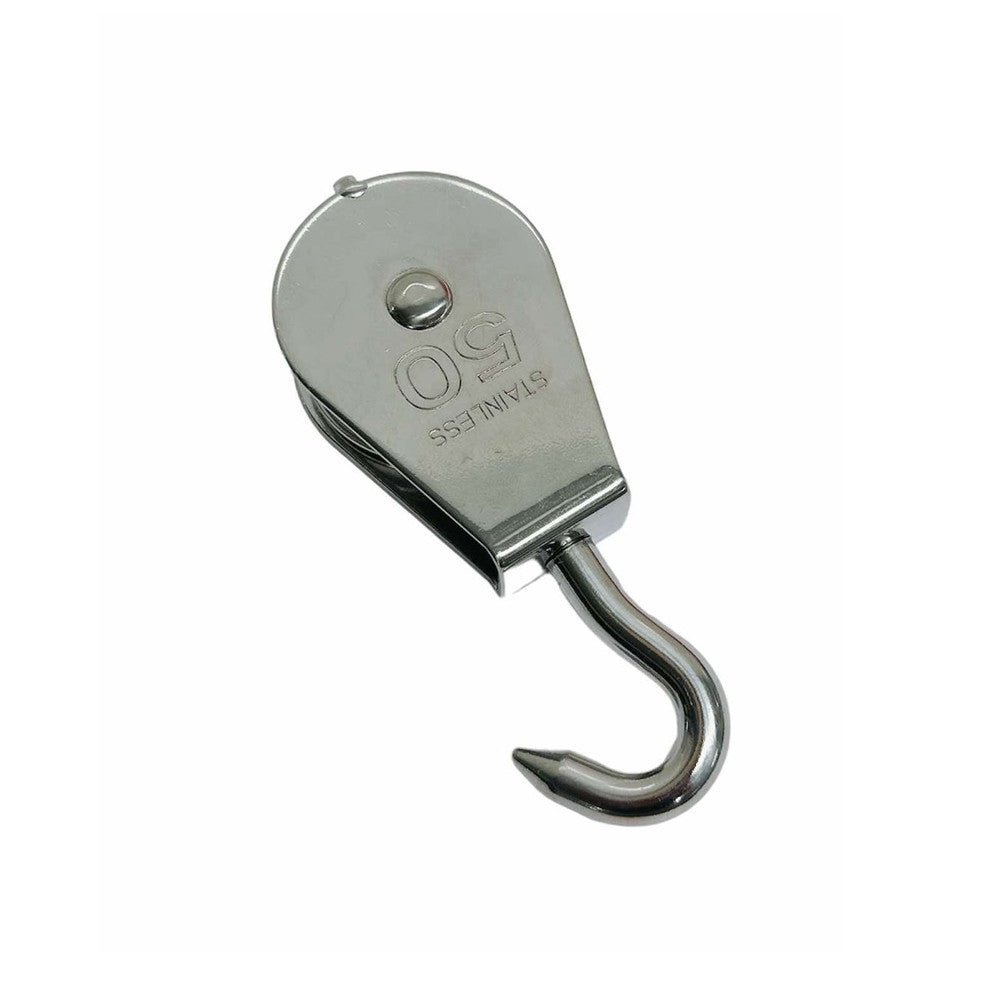 4 Pcs Marine T316 Stainless Steel 2'' Hook Swivel Block Lifting Rigging Pulley