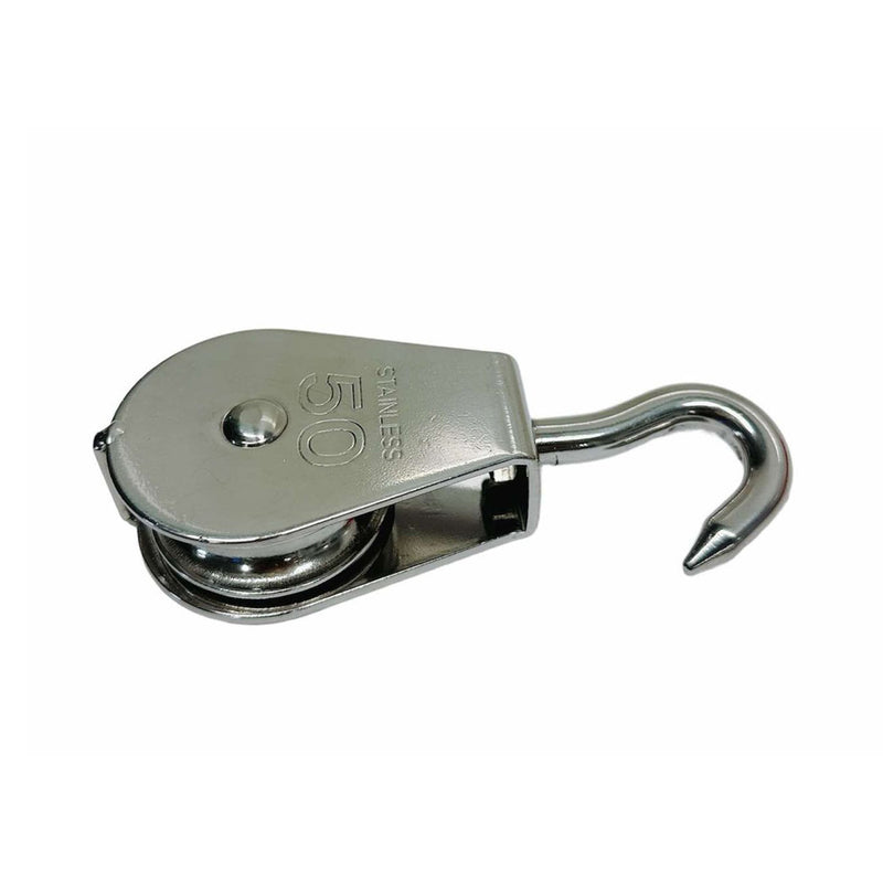 4 Pcs Marine T316 Stainless Steel 2'' Hook Swivel Block Lifting Rigging Pulley