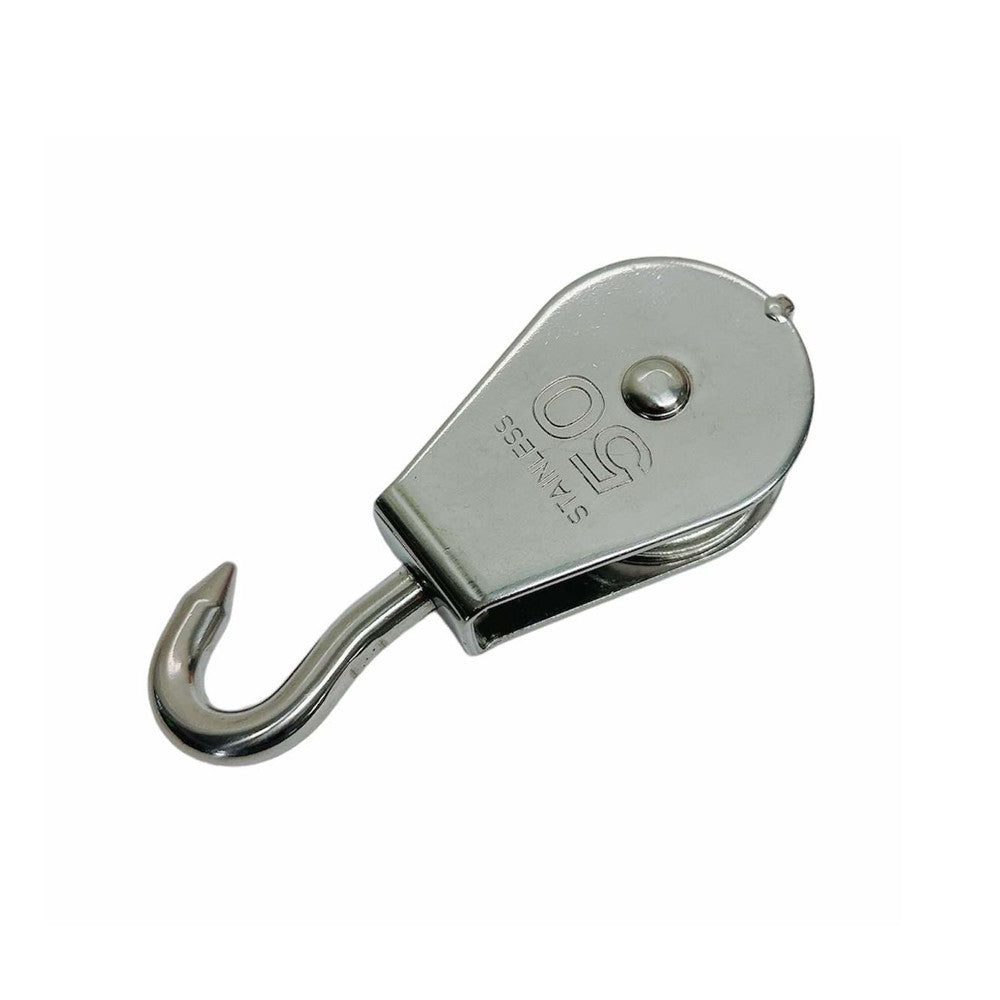 4 Pcs Marine T316 Stainless Steel 2'' Hook Swivel Block Lifting Rigging Pulley