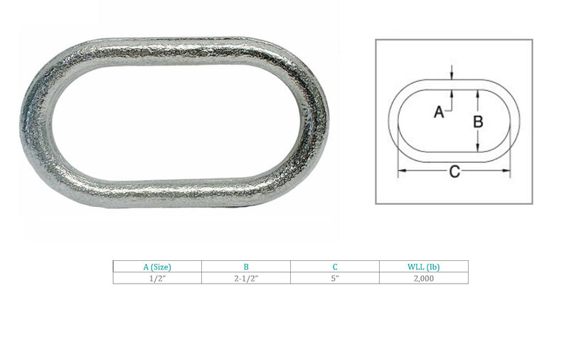 4 Pc Marine Stainless Steel 1/2" Master Link Drop Forged Non-Magnetic 2000Lb WLL