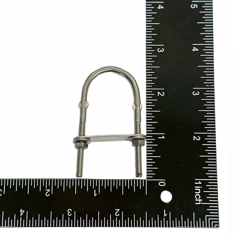 4 Pcs Marine T304 Formed Stainless Steel 2-1/2" U-Bolt Nuts Washers And Plate
