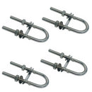 4 Pcs Marine T304 Formed Stainless Steel 3-1/4" U-Bolt Nuts Washers And Plate