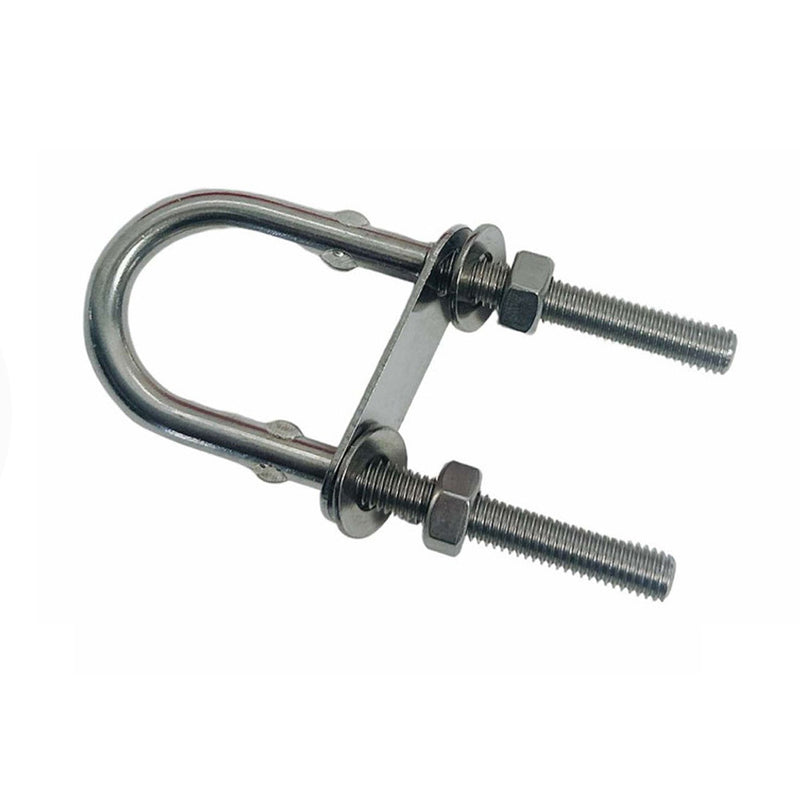 4 Pcs Marine Boat T304 Formed Stainless Steel 4" U-Bolt Nuts Washers And Plate