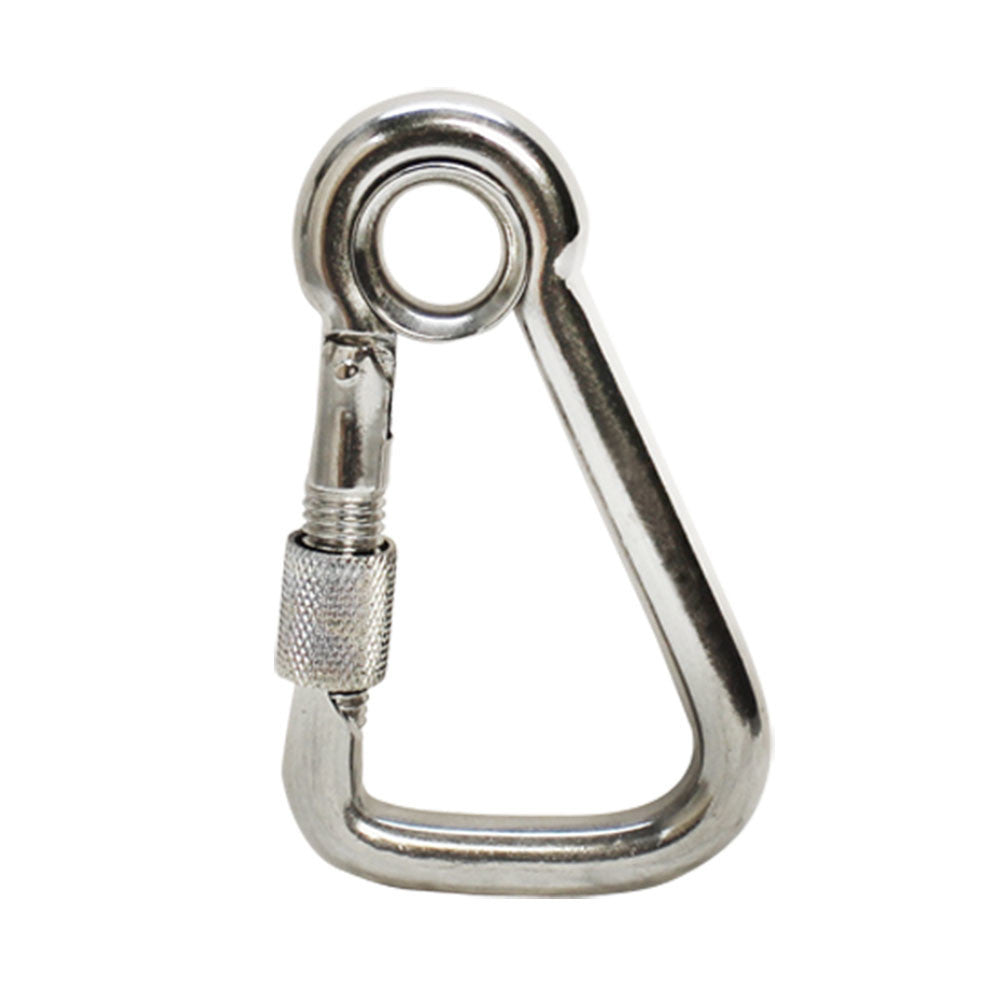 T316 Stainless Steel Angle Spring Snap Hook with Eyelet and Screw, 5 Pack Marine Grade Boat Clip for Rope and Cable
