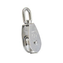 5 Pc Set T316 Stainless Steel Single Pulley Swivel Eye Hoist, Marine Rigging Pulley for Rope and Cable in 1", 1-1/4", and 2" Sizes