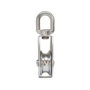 5 Pc Set T316 Stainless Steel Single Pulley Swivel Eye Hoist, Marine Rigging Pulley for Rope and Cable in 1", 1-1/4", and 2" Sizes