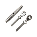 5 Pc Set T316 Stainless Steel Eye Eye Closed Body Turnbuckle, Marine Rigging Tensioner 3/16", 1/4", 5/16", and 3/8" Sizes