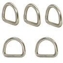 5 Pc 5/16" Marine Boat Stainless Steel D Ring Welded Formed D-Ring