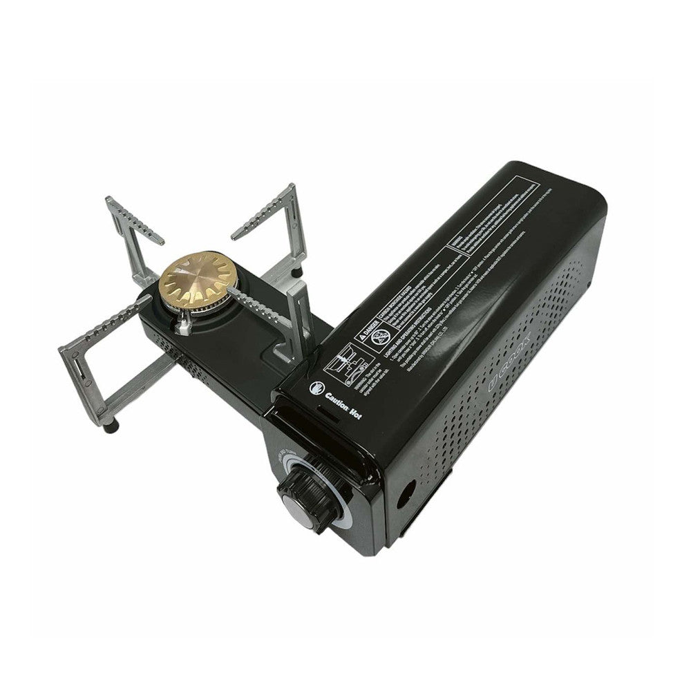 Portable Folding Single Burner Butane Stove 7,250 BTU Foldable Camping - Black