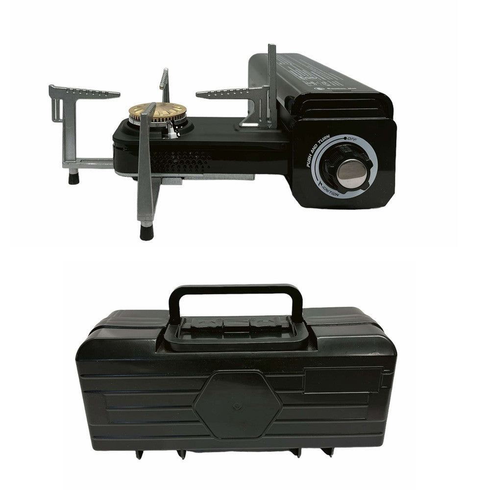 Portable Folding Single Burner Butane Stove 7,250 BTU Foldable Camping - Black