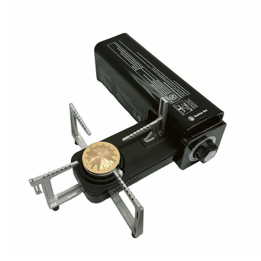 Portable Folding Single Burner Butane Stove 7,250 BTU Foldable Camping - Black