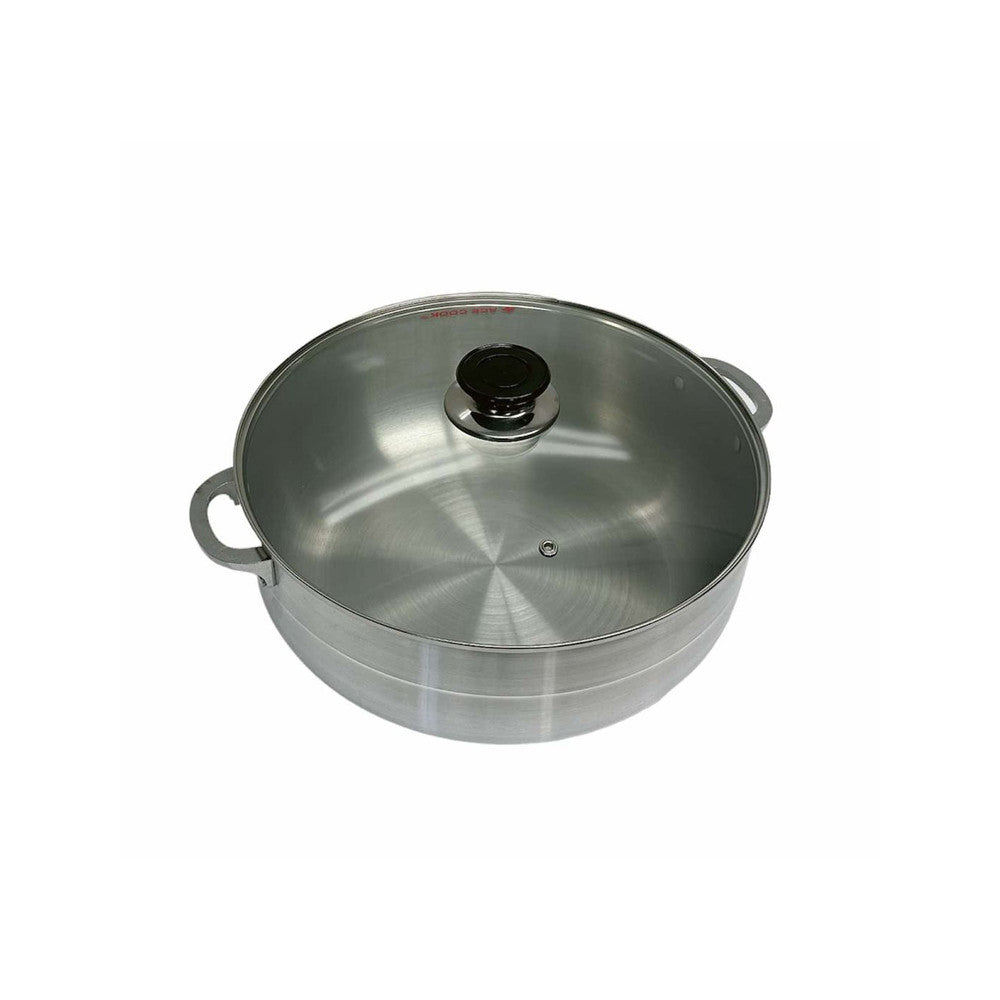 16 Qt Aluminum Caldero Cookware Pot Dutch Oven With Glass Lid Satin Finish