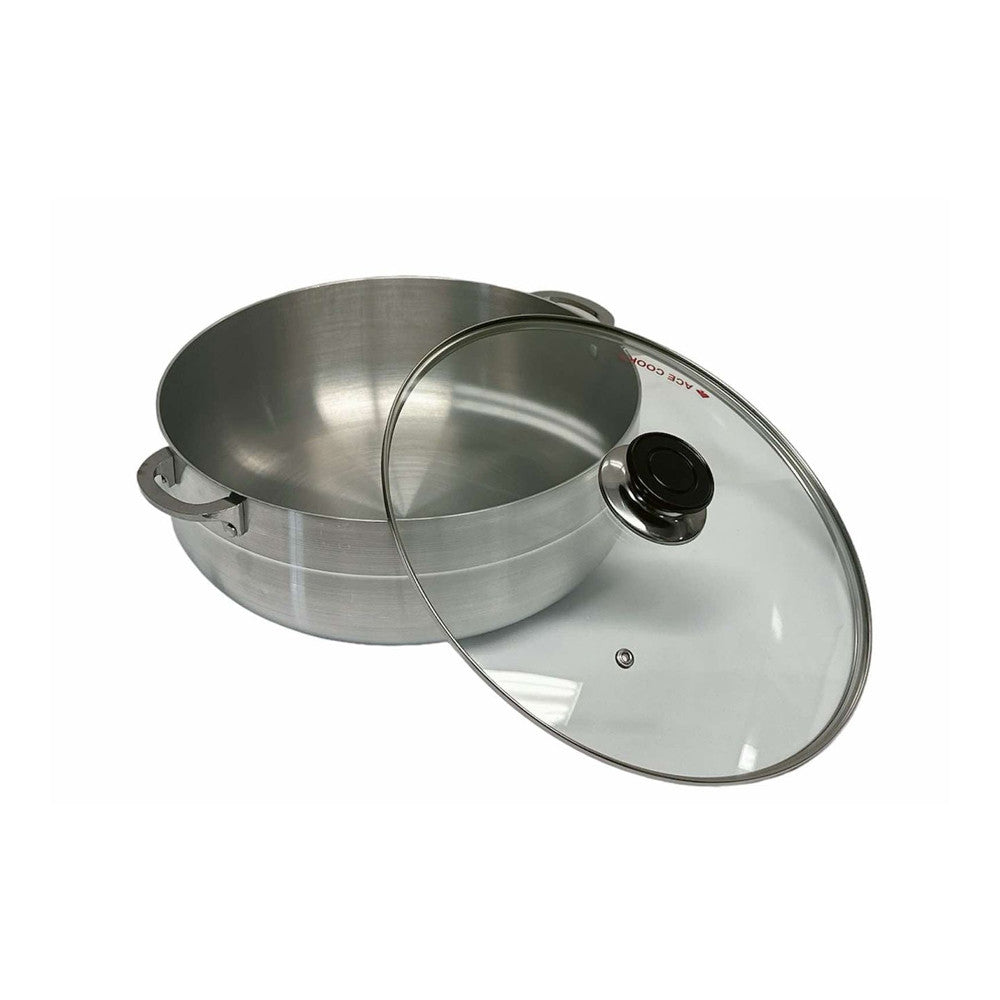 16 Qt Aluminum Caldero Cookware Pot Dutch Oven With Glass Lid Satin Finish