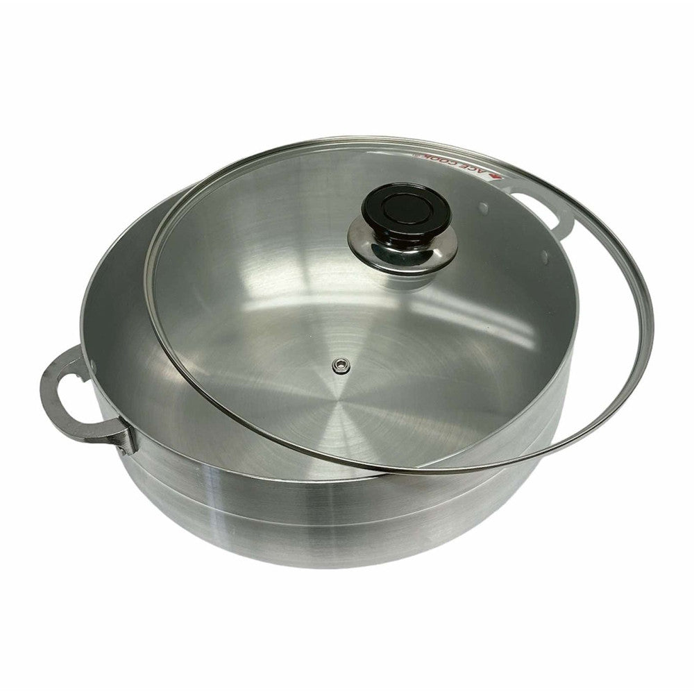 16 Qt Aluminum Caldero Cookware Pot Dutch Oven With Glass Lid Satin Finish