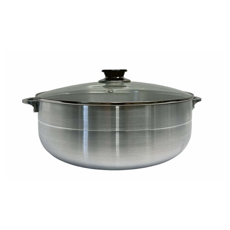 16 Qt Aluminum Caldero Cookware Pot Dutch Oven With Glass Lid Satin Finish