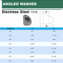 T316 Stainless Steel 30 Degree, 33 Degree, 37 Degree Angled Beveled Washers | PACK 5 |
