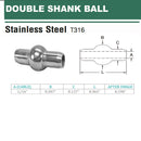 10 PC 1/16" Double Shank Ball Stainless Steel 316 Swage Fitting Terminal Cable