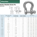 Galvanize Anchor Shackles Screw Pin - From 5/16" To 2"