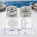 Marine Boat T304 Stainless Steel Sheave Wire Rope Pulley with Brass Bushing for Cable, Rigging, Deck, and Outdoor Use