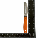 
Small manual scraper with open-center steel blade and plastic handle