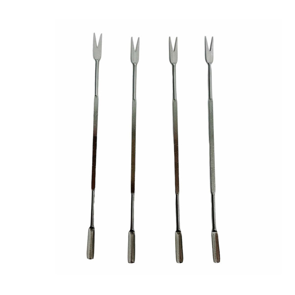 4 Pc 6-7/8" Stainless Steel Seafood Picks Fruit Picks Forks Seafood Forks