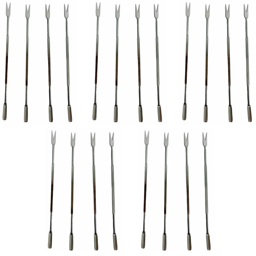 20 Pc 6-7/8" Stainless Steel Seafood Picks Fruit Picks Forks Seafood Forks