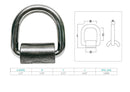 Stainless Steel T316 Weld-On Lashing Ring D-Ring Marine Boat Anchor Ring