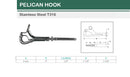 Marine Stainless Steel T316 Pelican Hook For Cable Wire Boat Shackle