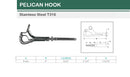 Marine Stainless Steel T316 Pelican Hook For Cable Wire Boat Shackle