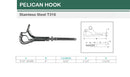 Marine Stainless Steel T316 Pelican Hook For Cable Wire Boat Shackle