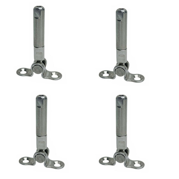 4 Pcs Marine Stainless Steel 3/16" Push And Go Swageless Deck Toggle 3/16" Cable